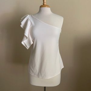 Banana Republic one shoulder ruffle blouse